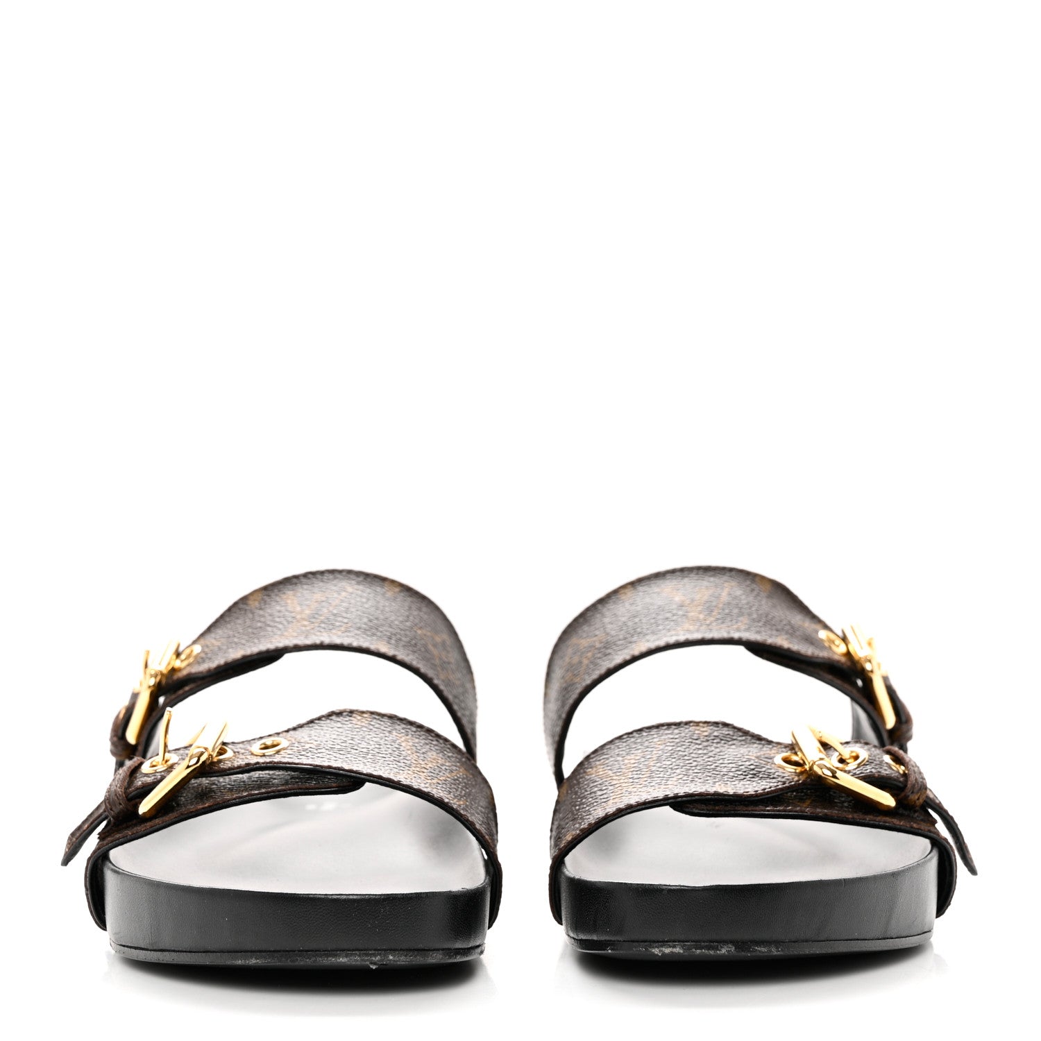 Louis Vuitton Monogram Bom Dia Mule Sandals 37 Black 2 of 8