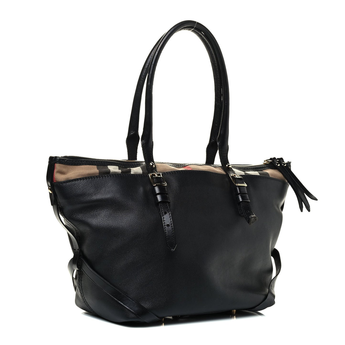 Calfskin House Check Small Salisbury Tote Black