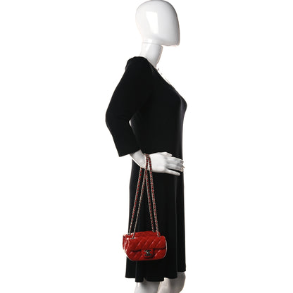 Chanel Lambskin Quilted Double Mini Flap Crossbody Red 2 of 13