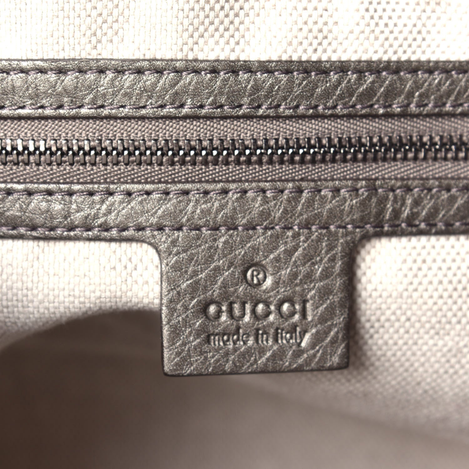 Gucci Metallic Pebbled Calfskin Medium Soho Chain Shoulder Bag Sasso 6 of 9