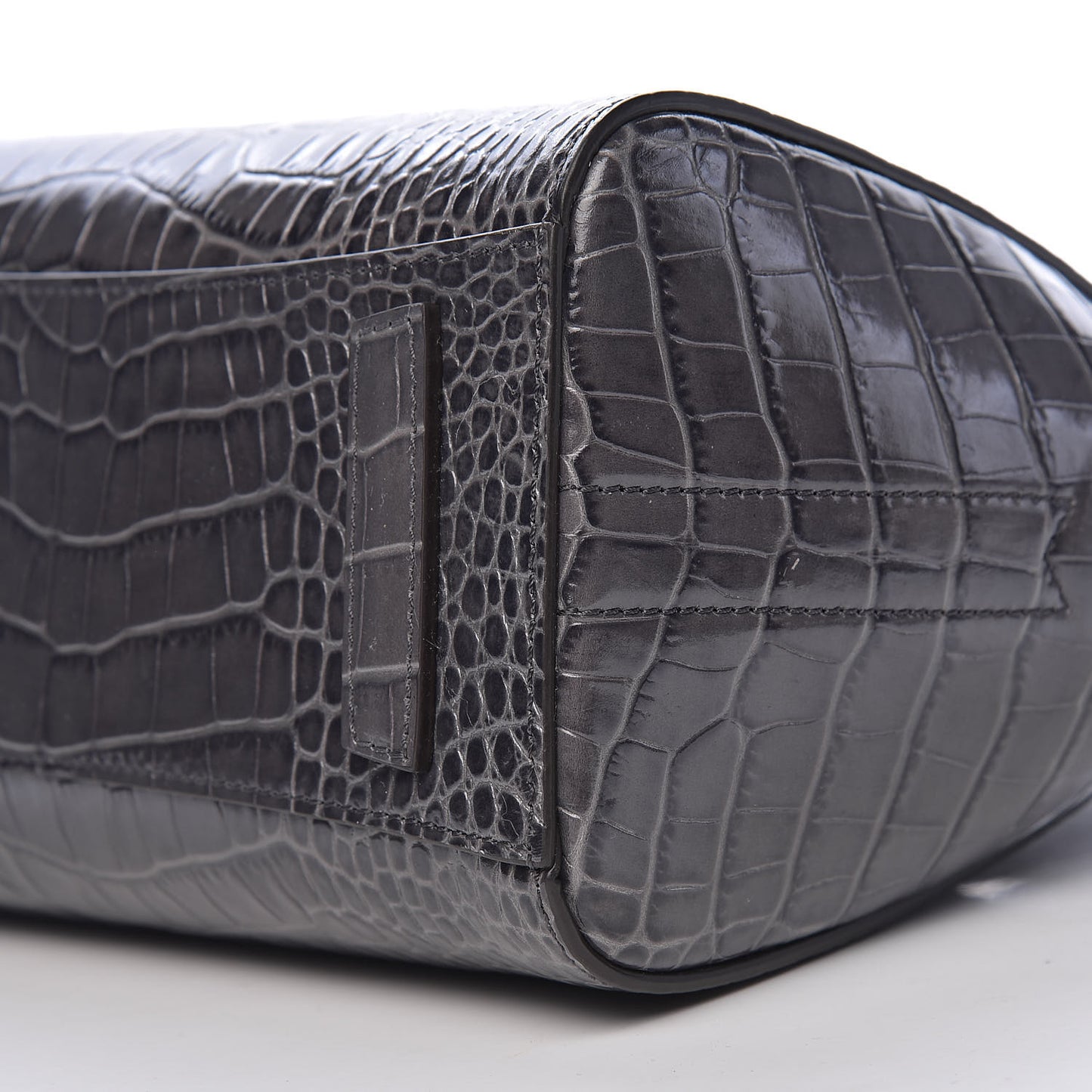 Calfskin Crocodile Embossed Mini Antigona Storm Grey