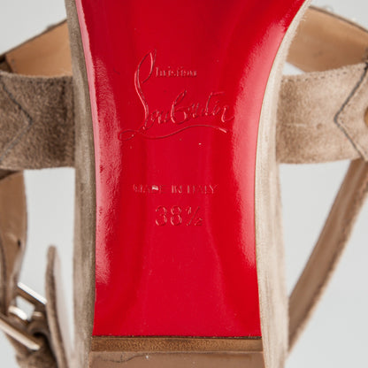 Christian Louboutin Veau Velours Bikee Deck 60 Platform Sandals 38.5 Grey 6 of 7