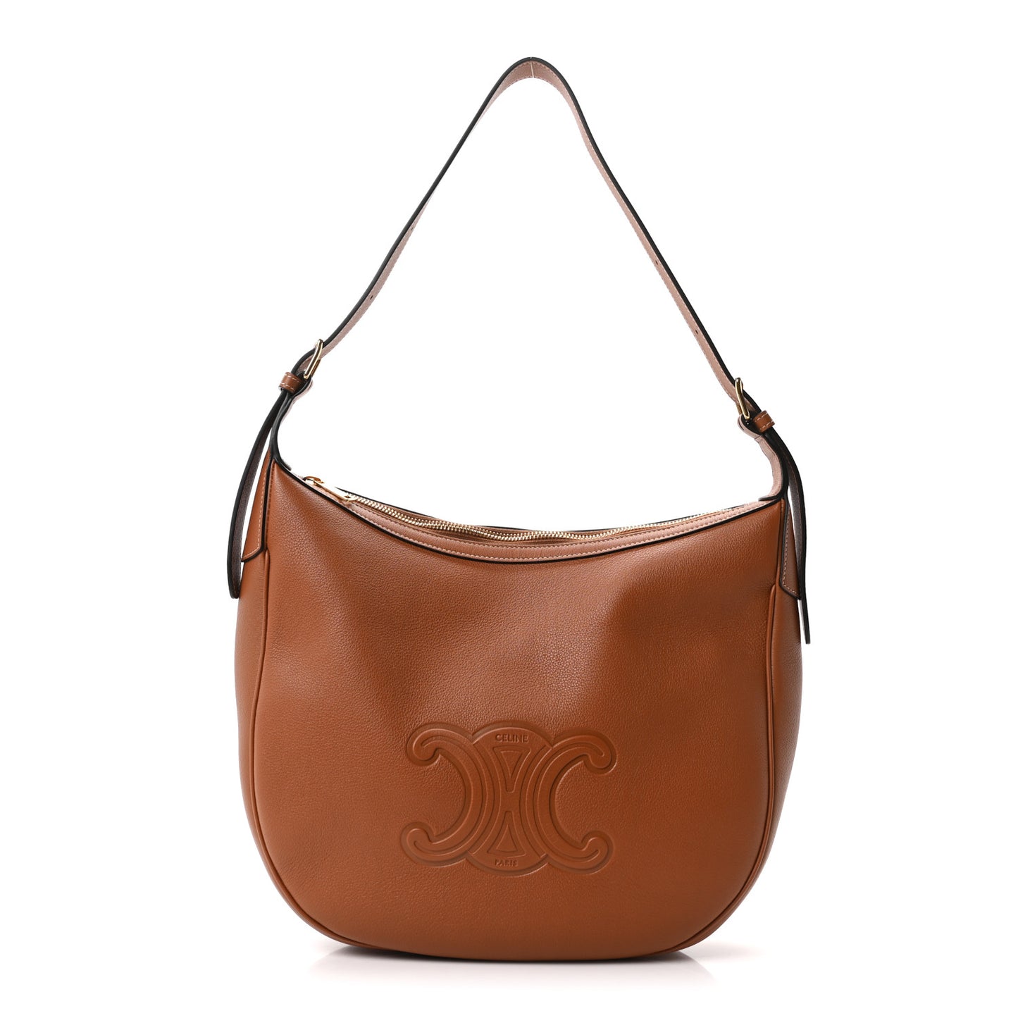 Supple Calfskin Medium Triomphe Heloise Shoulder Bag Tan