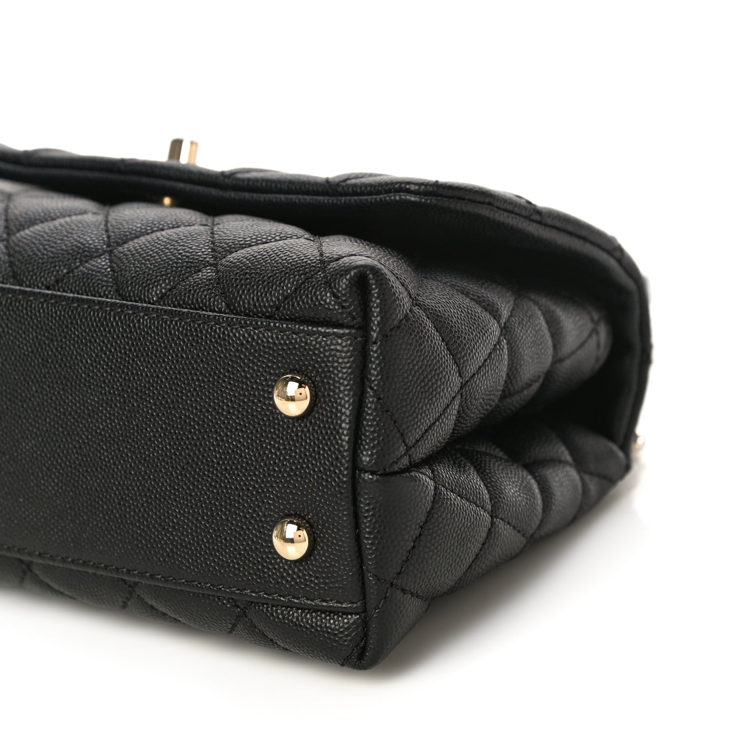 Caviar Quilted Mini Coco Handle Flap Black