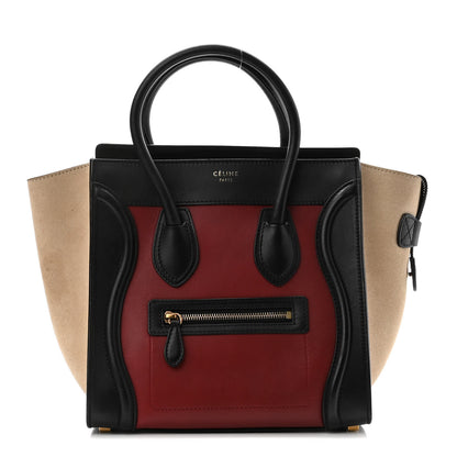 Celine Drummed Calfskin Micro Tri-Color Luggage Rust 1 of 9