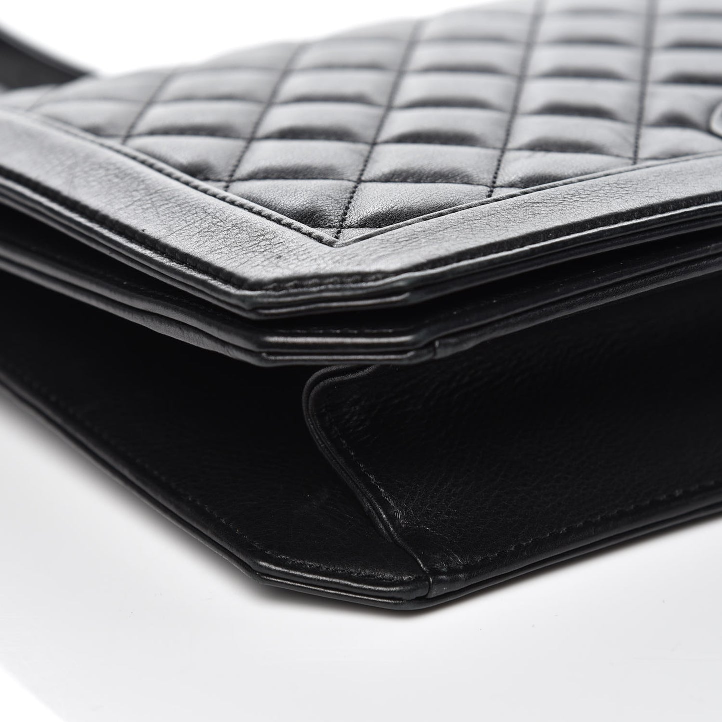Lambskin Quilted Flap Bag Black