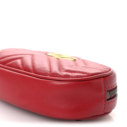 Gucci Calfskin Matelasse GG Marmont Belt Bag 95 38 95 38 Hibiscus Red 11 of 14