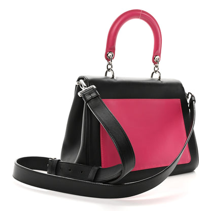 Christian Dior Smooth Calfskin Small Bi-Color Be Dior Flap Black Pink 3 of 9