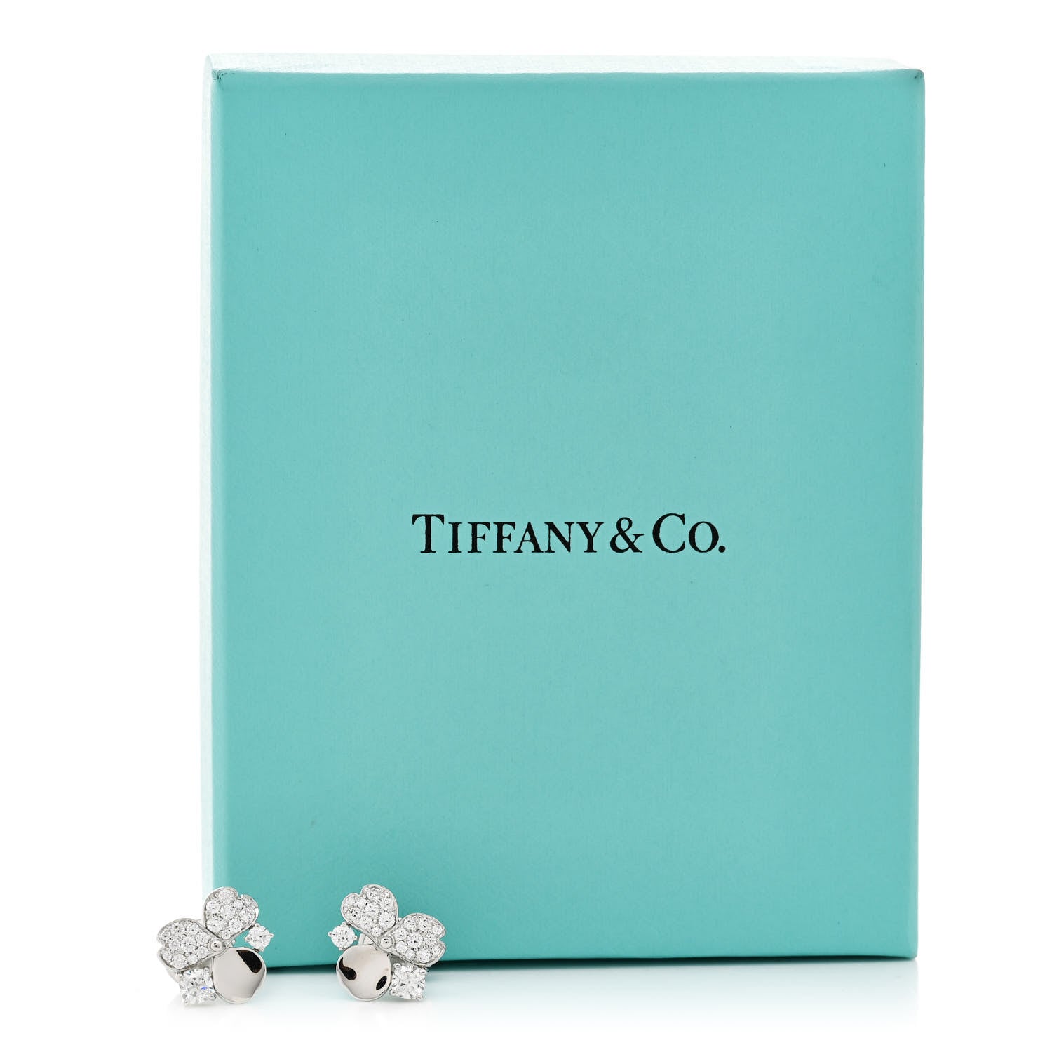 Tiffany Platinum Diamond Paper Flowers Cluster Earrings 5 of 5