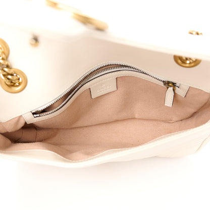 Gucci Calfskin Matelasse Small GG Marmont Shoulder Bag White 5 of 11