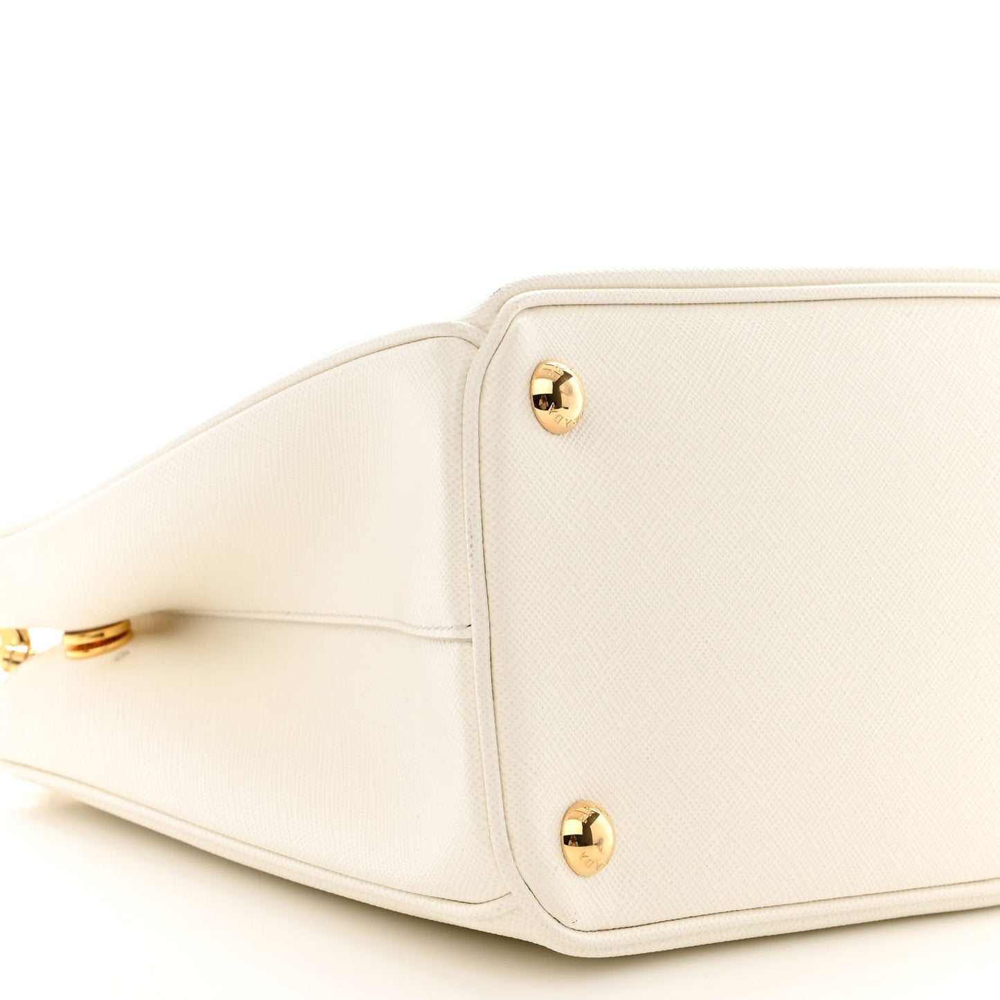 Saffiano Lux Small Galleria Double Zip Tote White