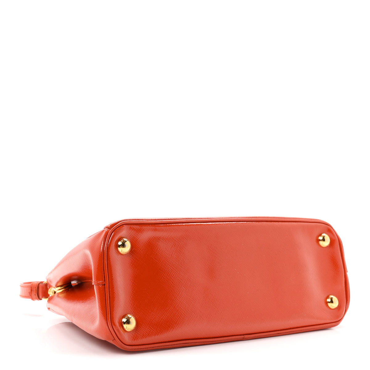 Saffiano Vernice Small Galleria Double Zip Tote Papaya
