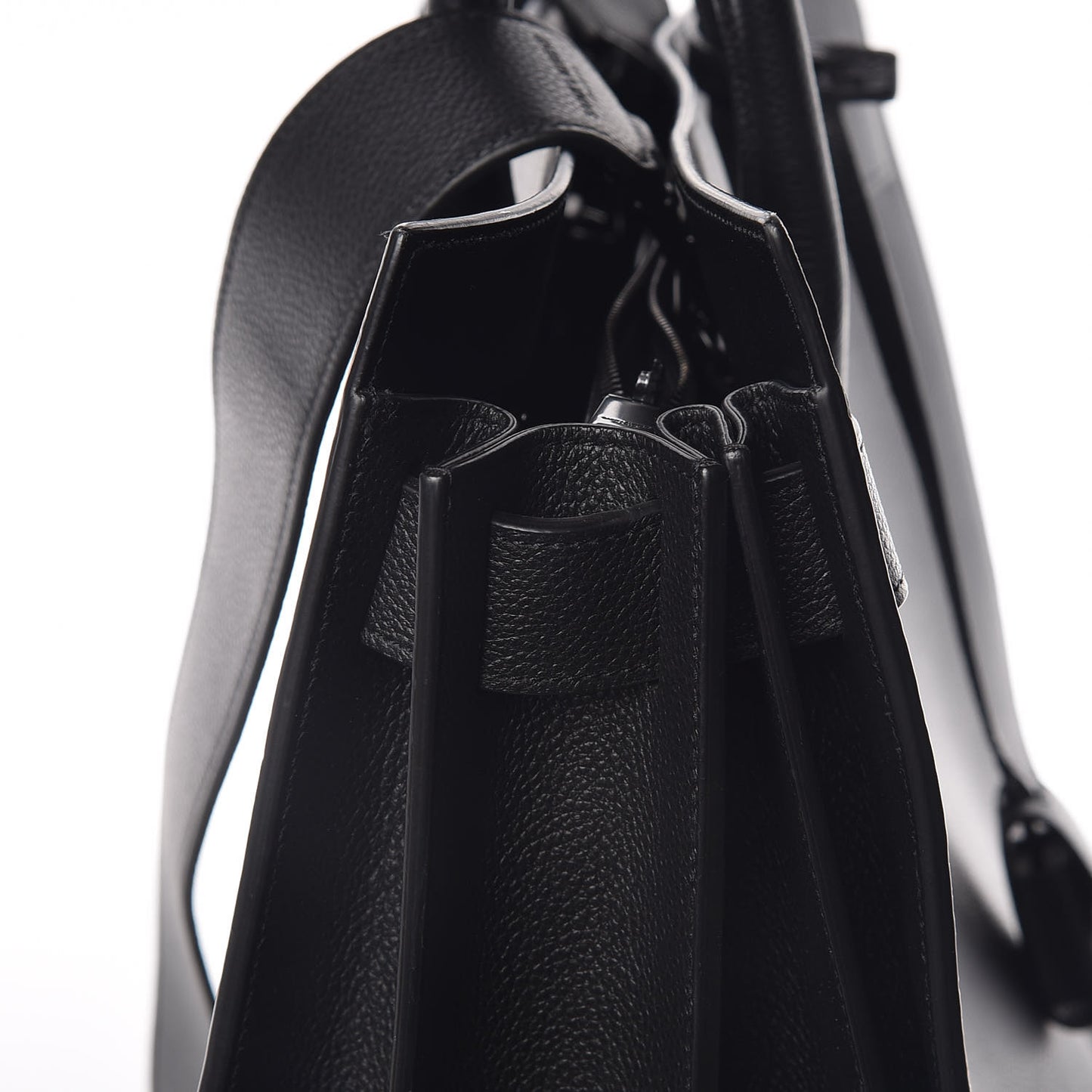 Grained Calfskin Large Sac De Jour Carryall Black