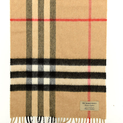 Burberry Cashmere Giant Heritage Check Fringe Scarf Camel 3 of 3