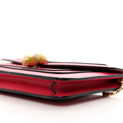 Bulgari Calfskin Serpenti Forever Flap Clutch Ruby Red 9 of 10