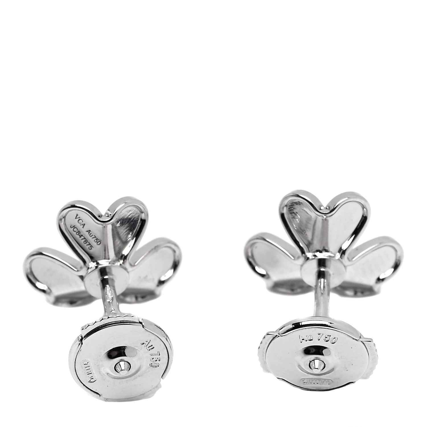 Van Cleef & Arpels 18K White Gold Diamond Mini Frivole Earrings 3 of 5
