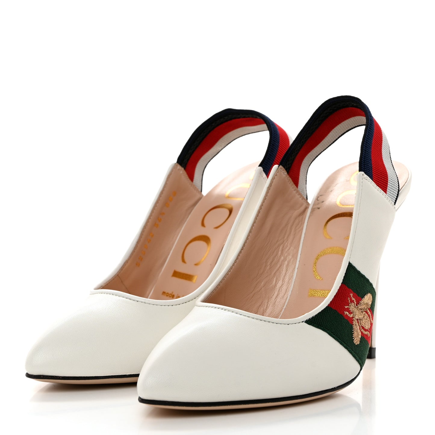 Malaga Kid Web Sylvie High Heel Slingback Pumps 36.5 White