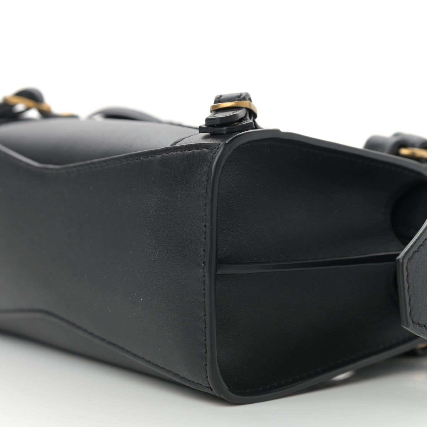 Smooth Calfskin Neo Classic Brass Hardware Nano City Crossbody Black