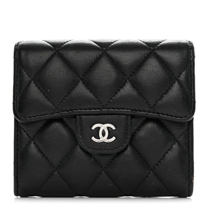 Chanel Lambskin Quilted Compact Flap Wallet Black 1 of 14
