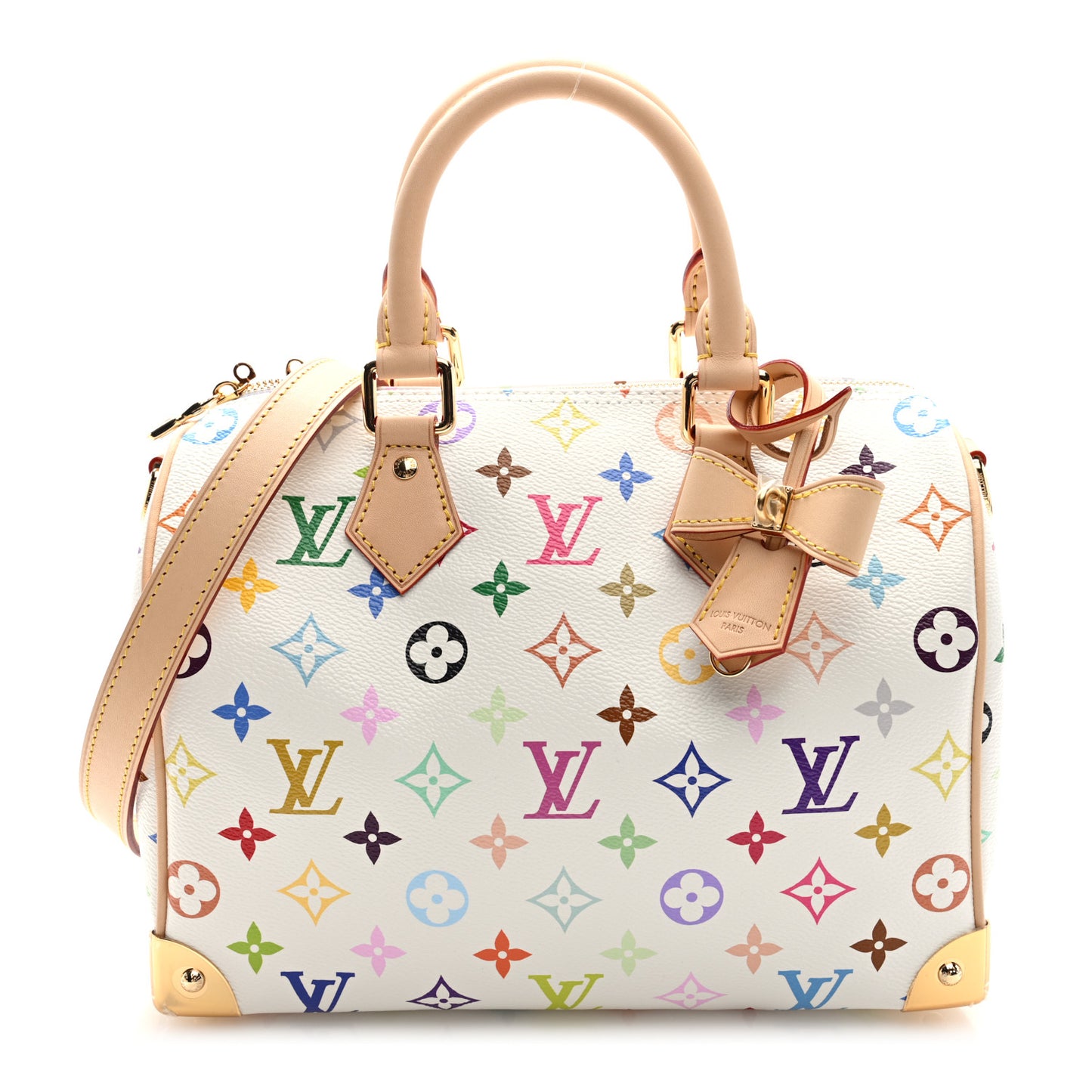 LV X TM Monogram Multicolor Speedy Bandouliere 25 White