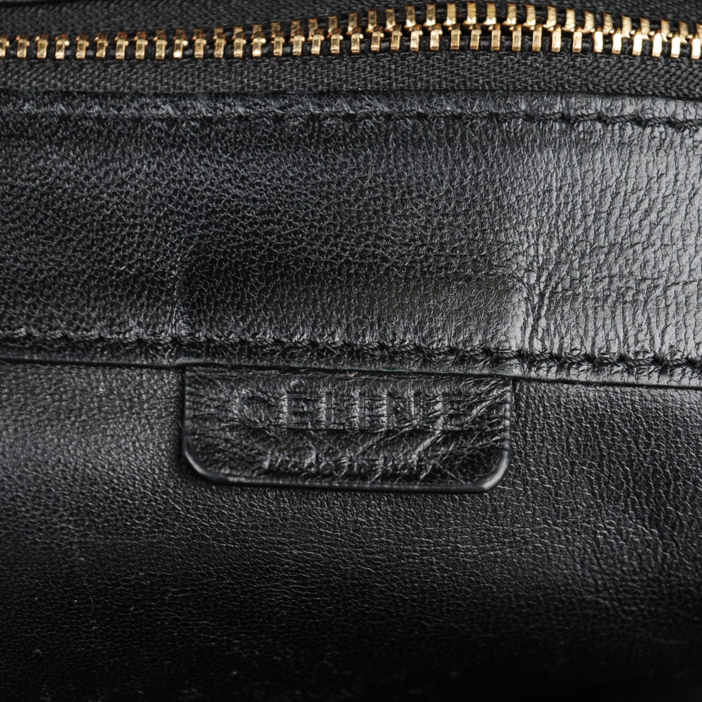Smooth Lambskin Horizontal Zipper Gusset Cabas Black