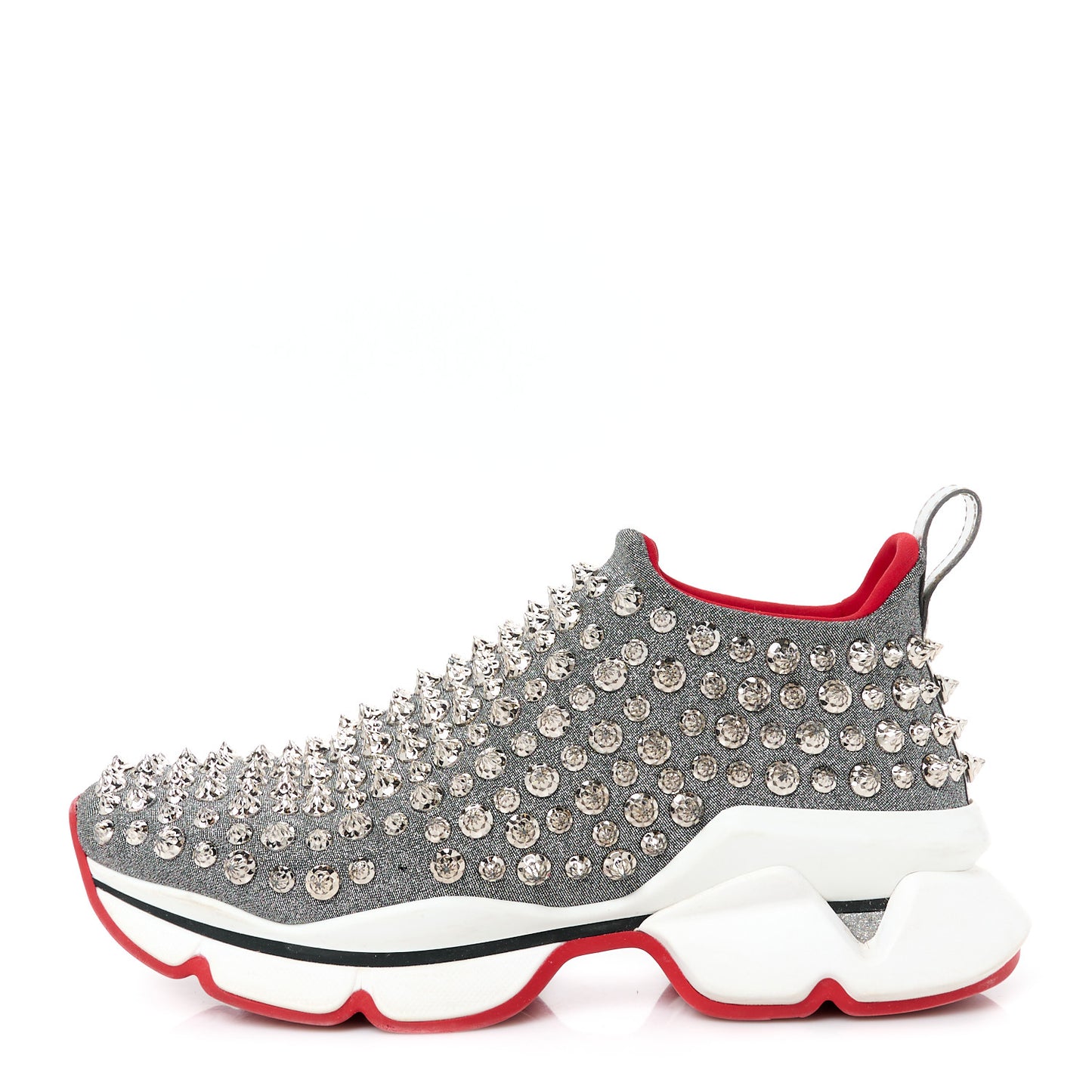 Neo Lame Spike Sock Donna Flat Sneakers 36 Snow Silver