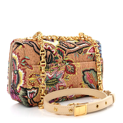 Christian Dior Raffia Floral Embroidered Small Caro Bag Multicolor 3 of 13