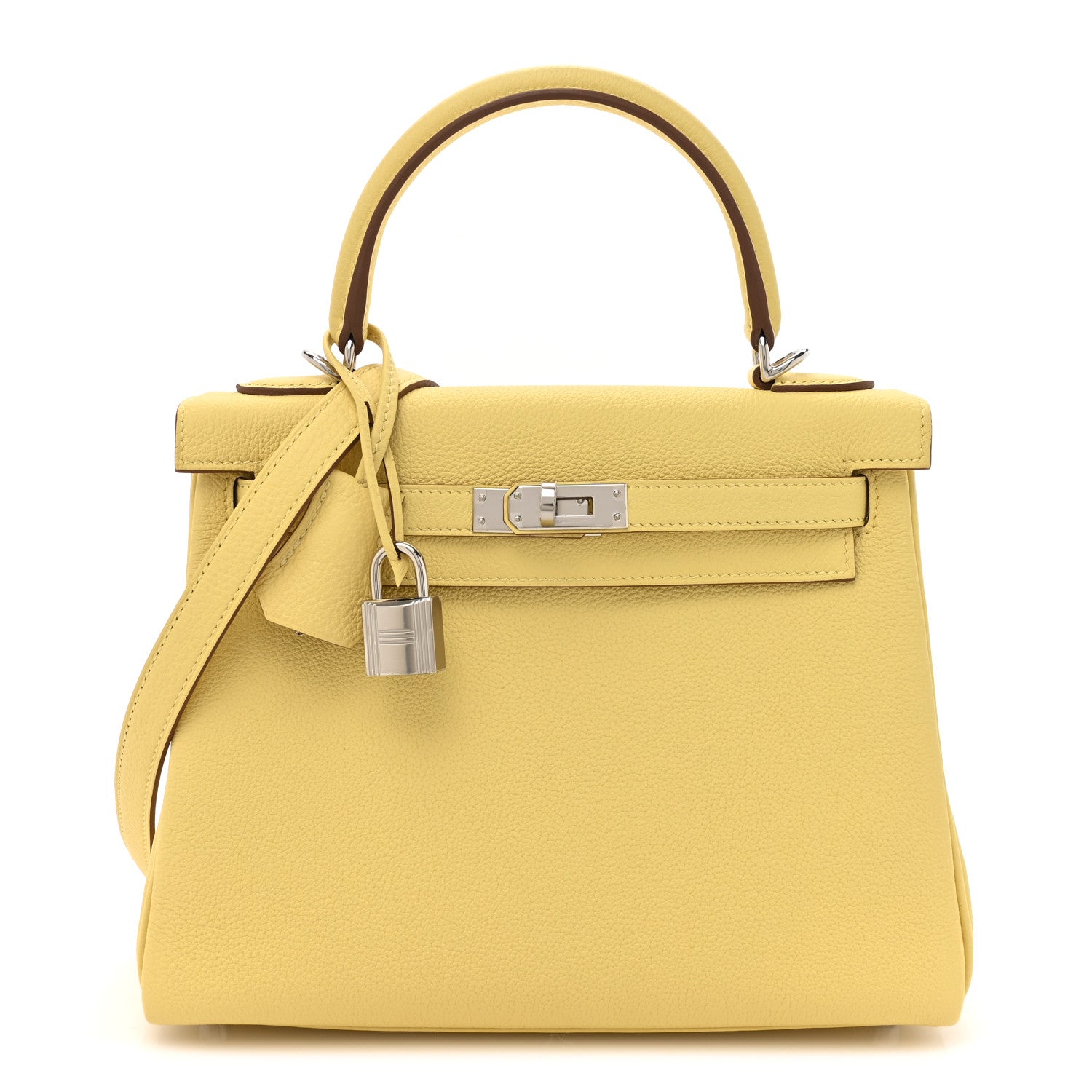 Hermes Taurillon Novillo Kelly Retourne 25 Jaune Poussin 1 of 11