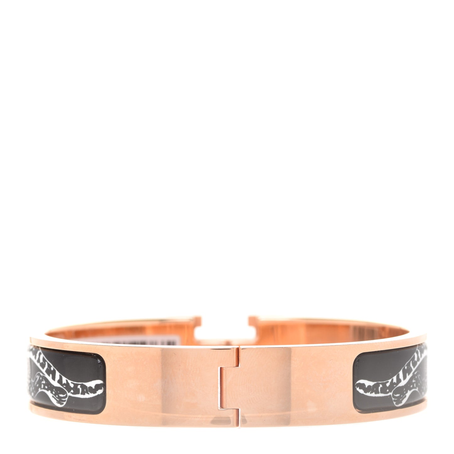 Enamel Narrow Print Guepards Clic Clac H Bracelet PM Positif Negatif