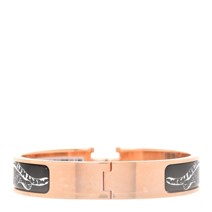 Hermes Enamel Narrow Print Guepards Clic Clac H Bracelet PM Positif Negatif 3 of 6