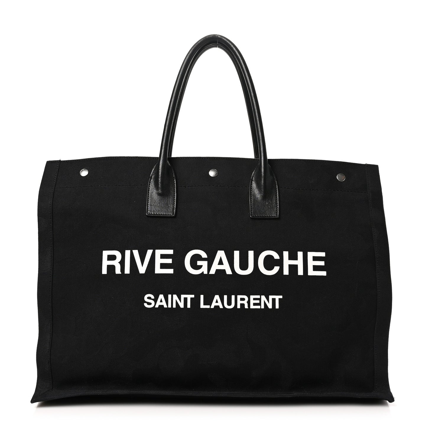 Linen Calfskin Camouflage Rive Gauche Tote Black