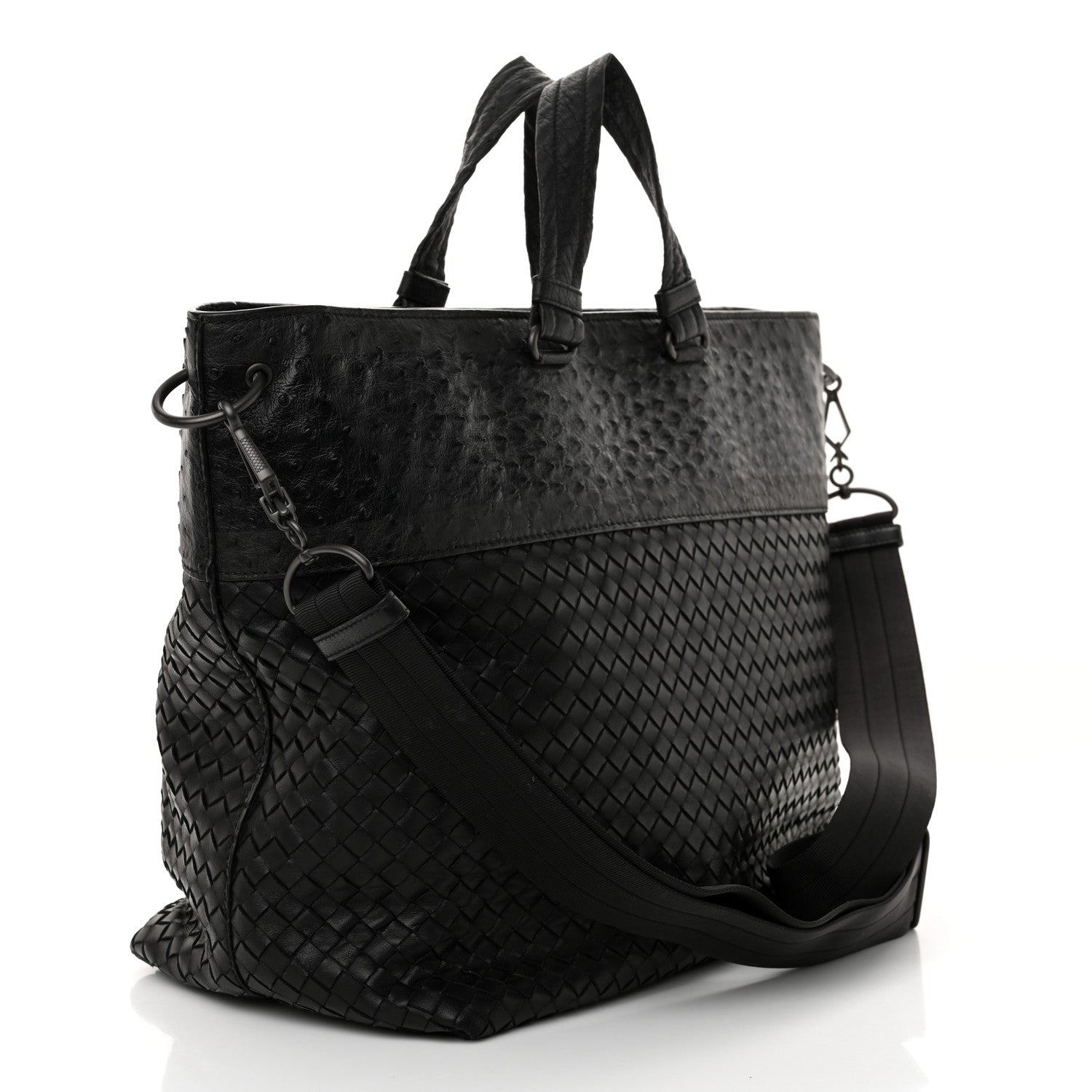 Bottega Veneta Ostrich Nappa Intrecciato Tote Black 3 of 10