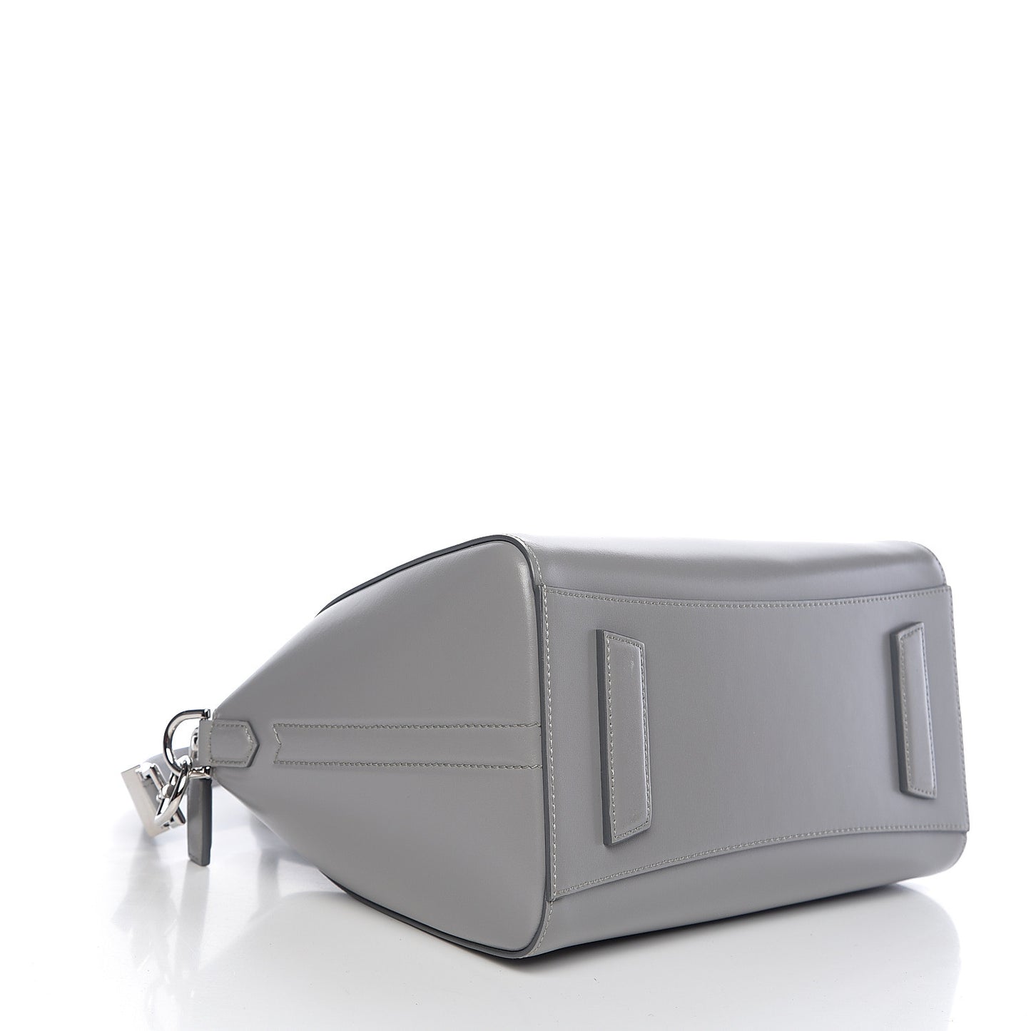 Shiny Lord Calfskin Small Antigona Pearl Grey