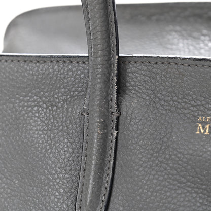Alexander McQueen Pebbled Calfskin Small Skull Padlock Zip Around Tote Grey 7 of 14