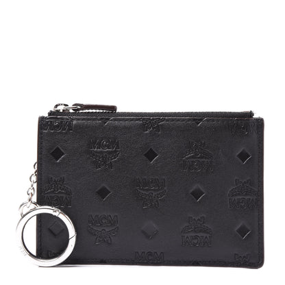 MCM Calfskin Ottomar Monogram Key Pouch Black 1 of 8