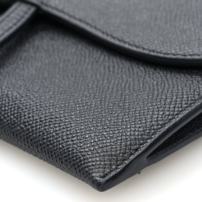 Christian Dior Grained Calfskin Saddle Chain Wallet Pouch Black 10 of 10