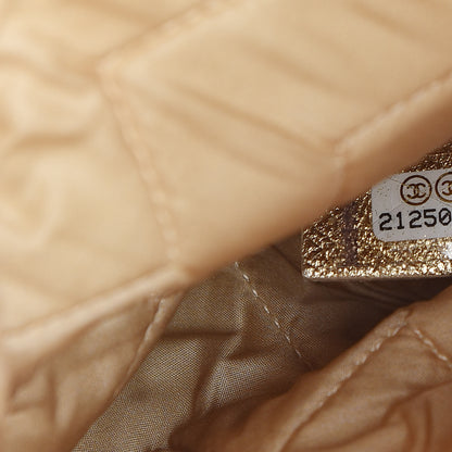 Chanel Metallic Calfskin Chevron Quilted Large Cosmetic Case Light Gold 7 of 12