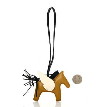 Hermes Milo Lambskin Grigri Rodeo Pegase Horse Bag Charm PM Sesame Black Nata 2 of 4