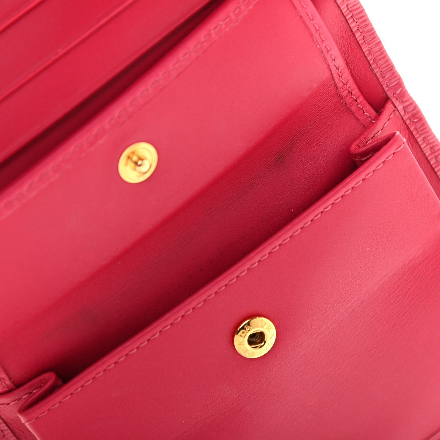 Prada Vitello Move Tri-Fold Compact Wallet Peonia 13 of 14