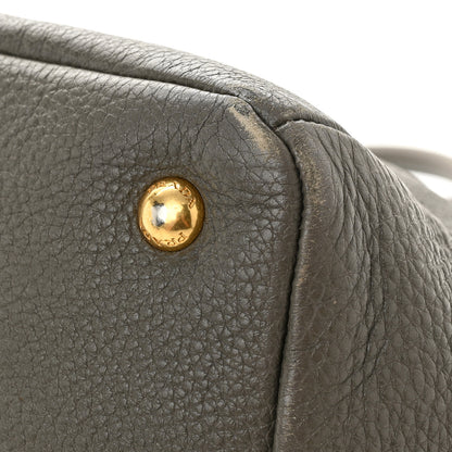 Prada Vitello Daino Tote Dark Green 16 of 19