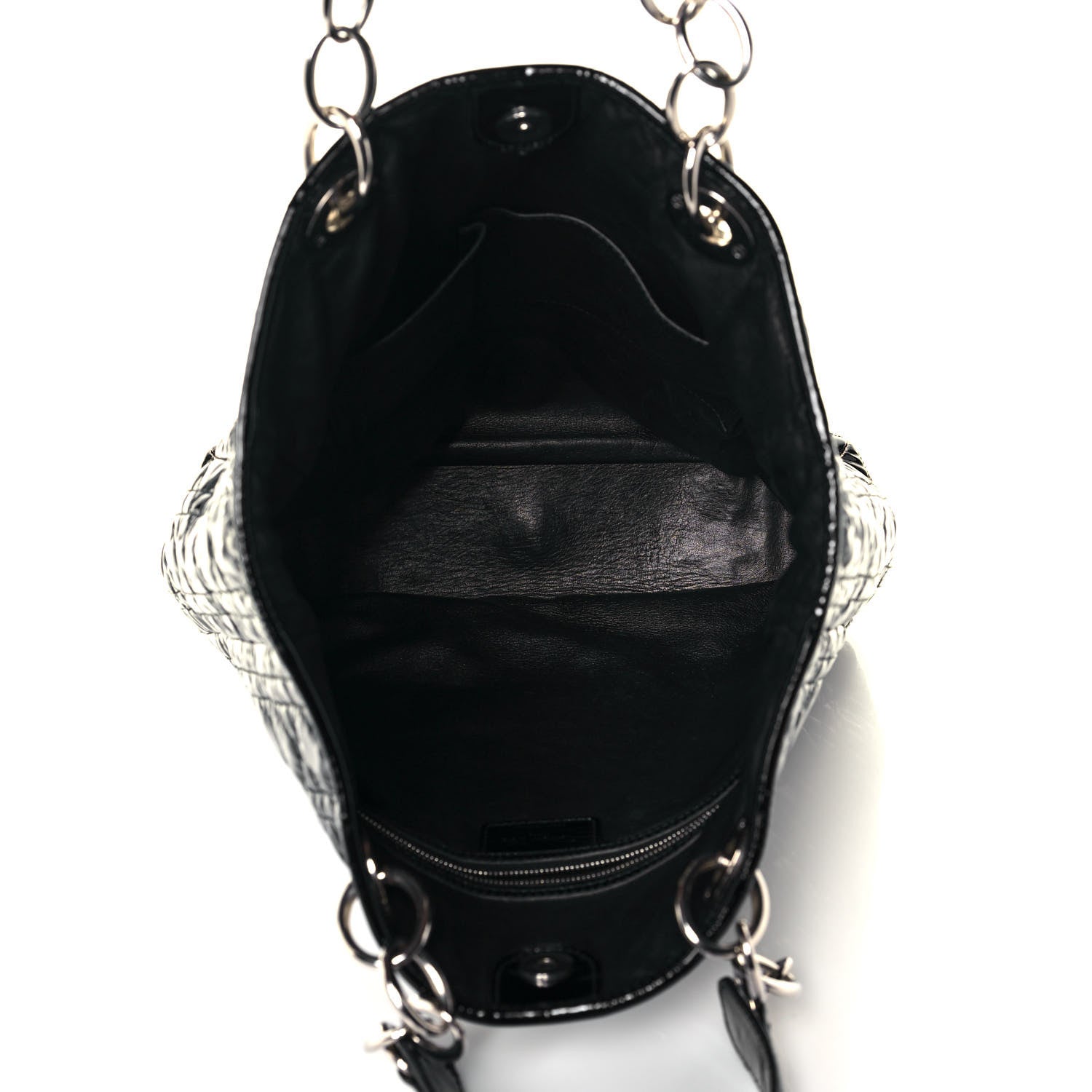 Christian Dior Patent Cannage Dior Soft Shopping Tote Black 5 of 14