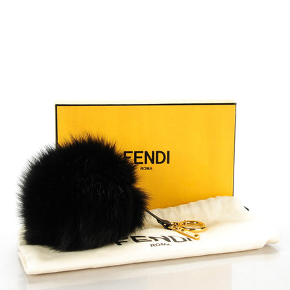 Fendi Fox Fur Pom Pom Bag Charm Black 4 of 4