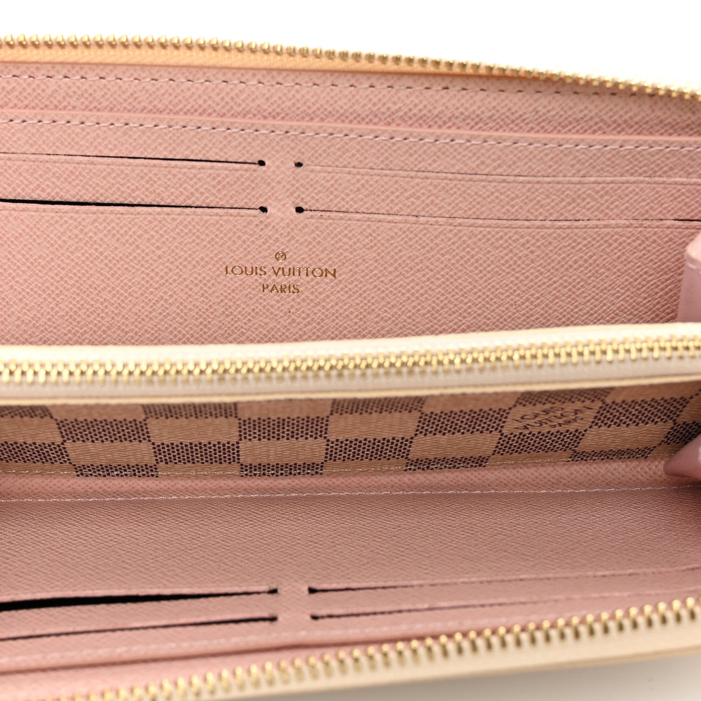 Damier Azur Clemence Wallet Rose Ballerine