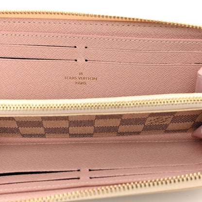 Louis Vuitton Damier Azur Clemence Wallet Rose Ballerine 5 of 7