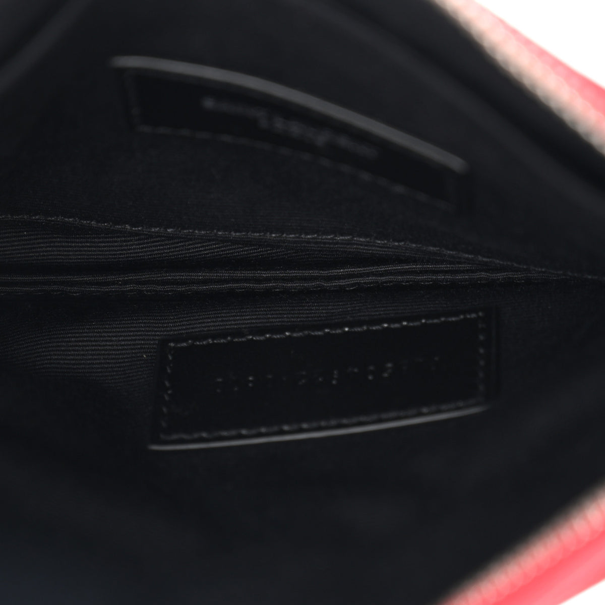 Saint Laurent Grain De Poudre Chevron Monogram Bill Pouch Rouge Eros 5 of 9
