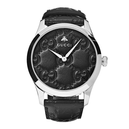 Gucci Stainless Steel Calfskin 38mm G-Timeless Quartz Watch Black 1 of 8