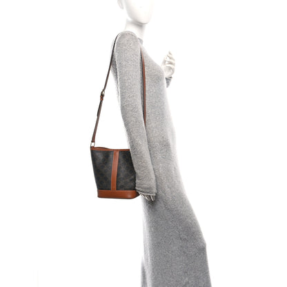 Celine Triomphe Canvas Calfskin Small Bucket Bag Tan 2 of 9