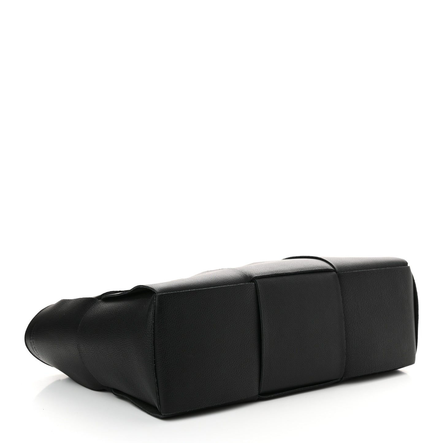 Grained Calfskin Maxi Intrecciato Arco Tote Black