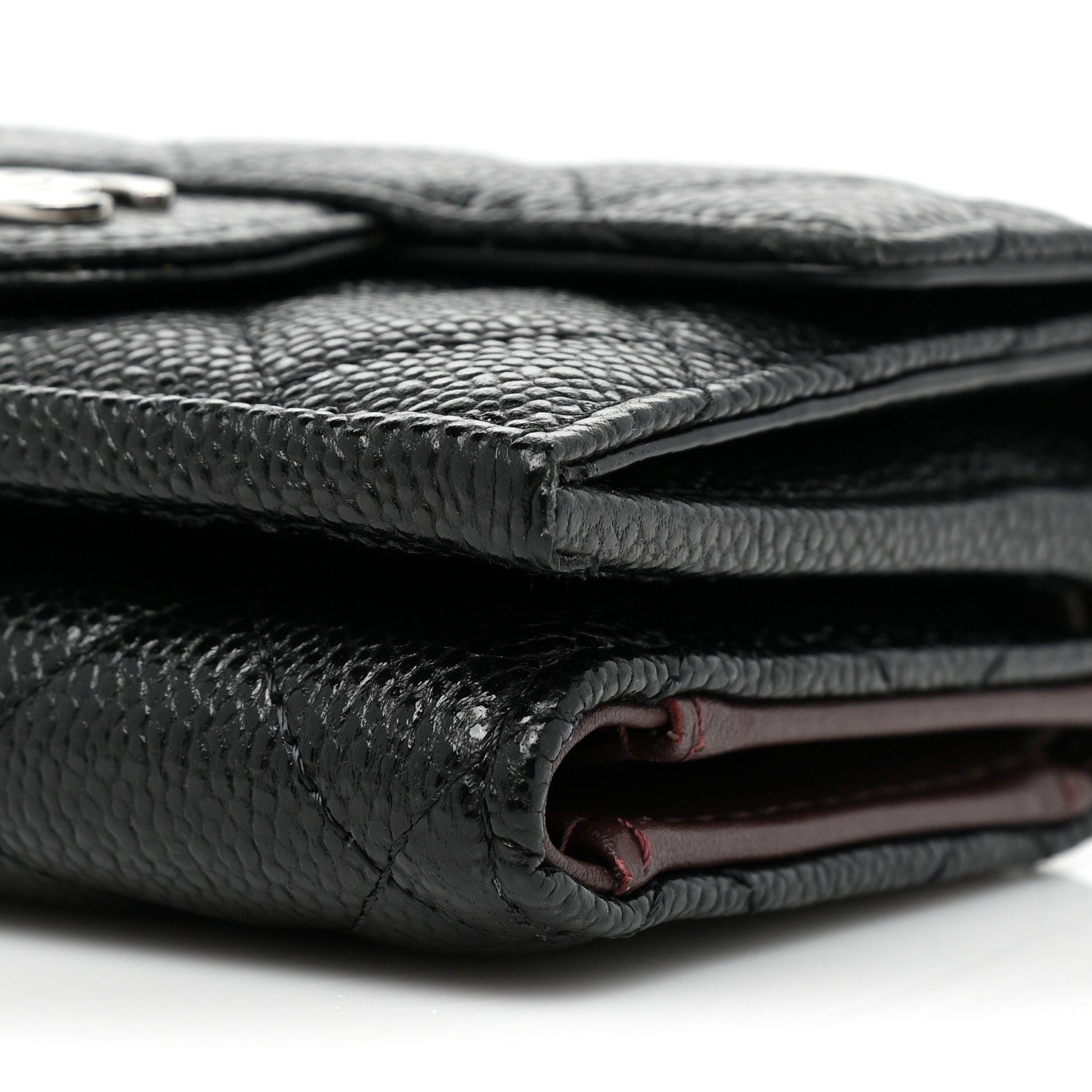 Chanel Caviar Quilted Tri-Fold Flap Wallet Black 8 of 8