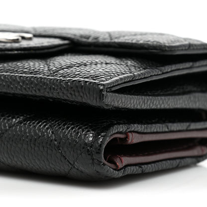 Chanel Caviar Quilted Tri-Fold Flap Wallet Black 8 of 8